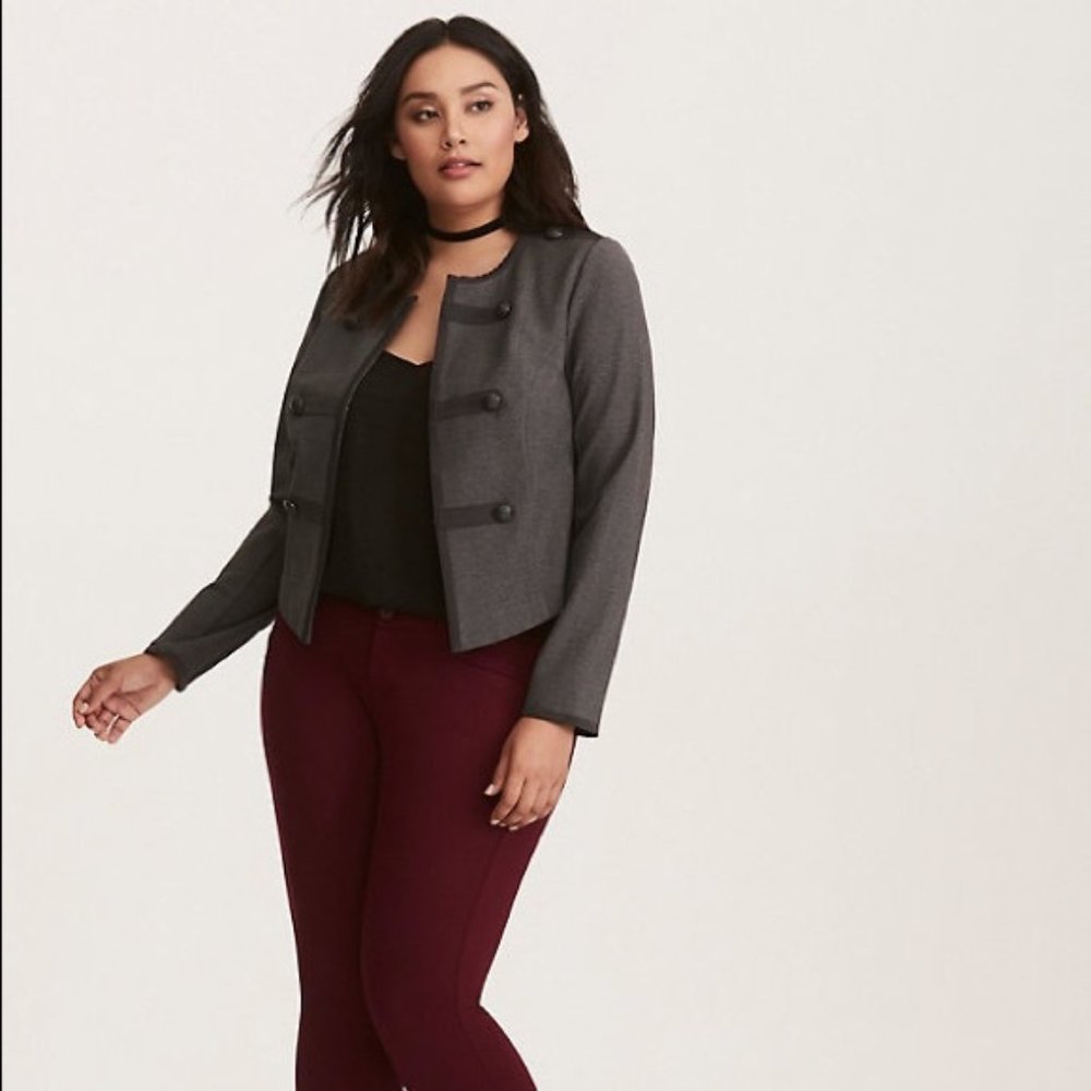Torrid Charcoal Washed Military Jacket